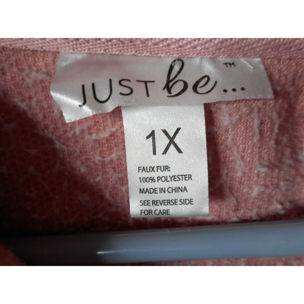 Fleece 1X Pink Pullover 1/4 zip henley long sleeve top Just be - Picture 3 of 6